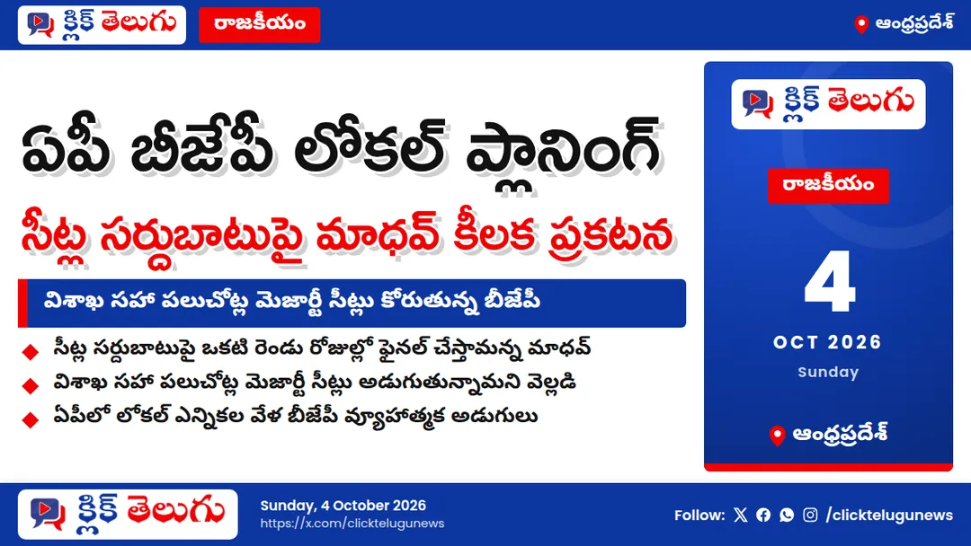 ap bjp local body elections seat sharing madhav