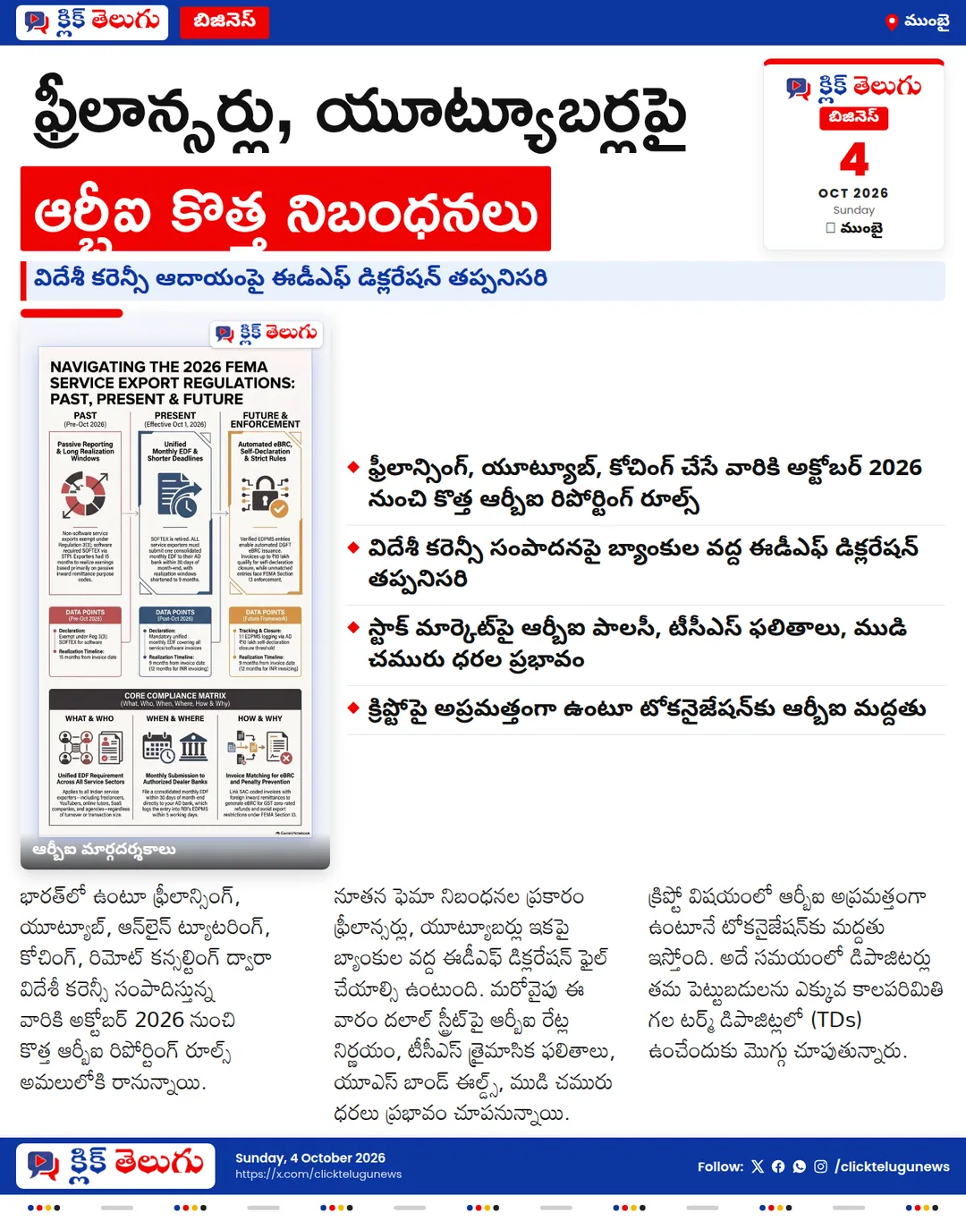 యూట్యూబర్లు, ఫ్రీలాన్సర్లకు అలర్ట్.. ఆర్బీఐ కొత్త నిబంధనలు