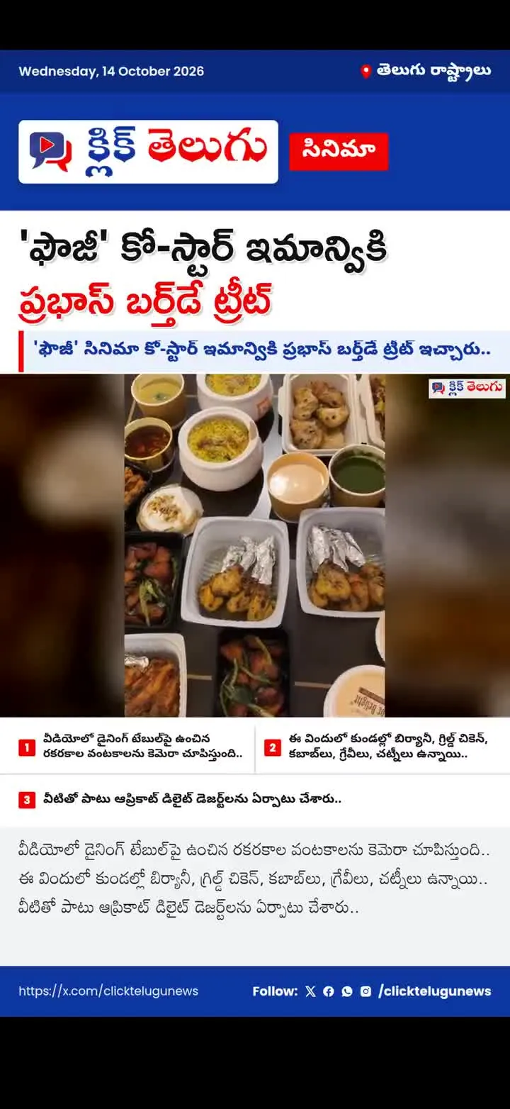 'ఫౌజీ' కో-స్టార్ ఇమాన్వికి ప్రభాస్ బర్త్‌డే ట్రీట్