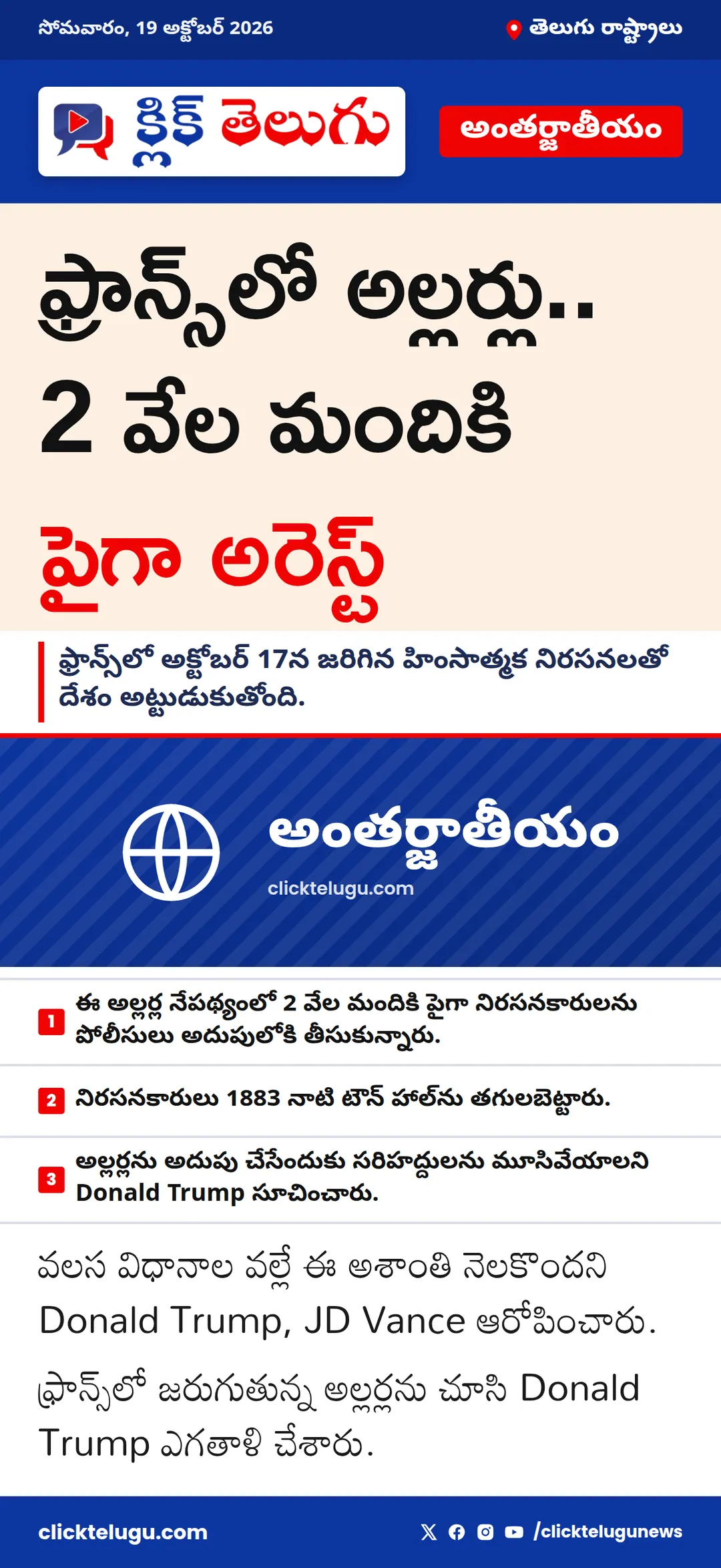 ఫ్రాన్స్‌లో అల్లర్లు.. 2 వేల మందికి పైగా అరెస్ట్