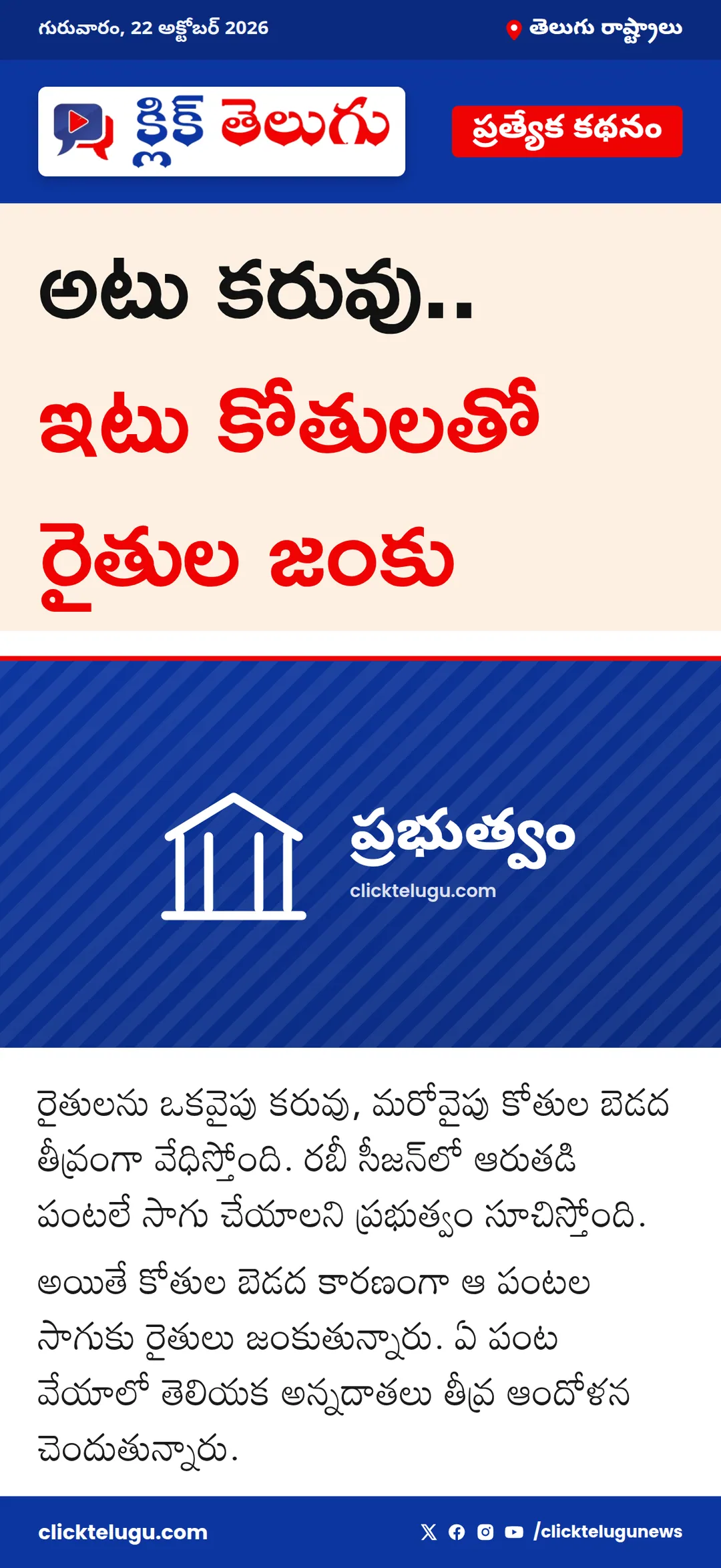 అటు కరువు.. ఇటు కోతులతో రైతుల జంకు