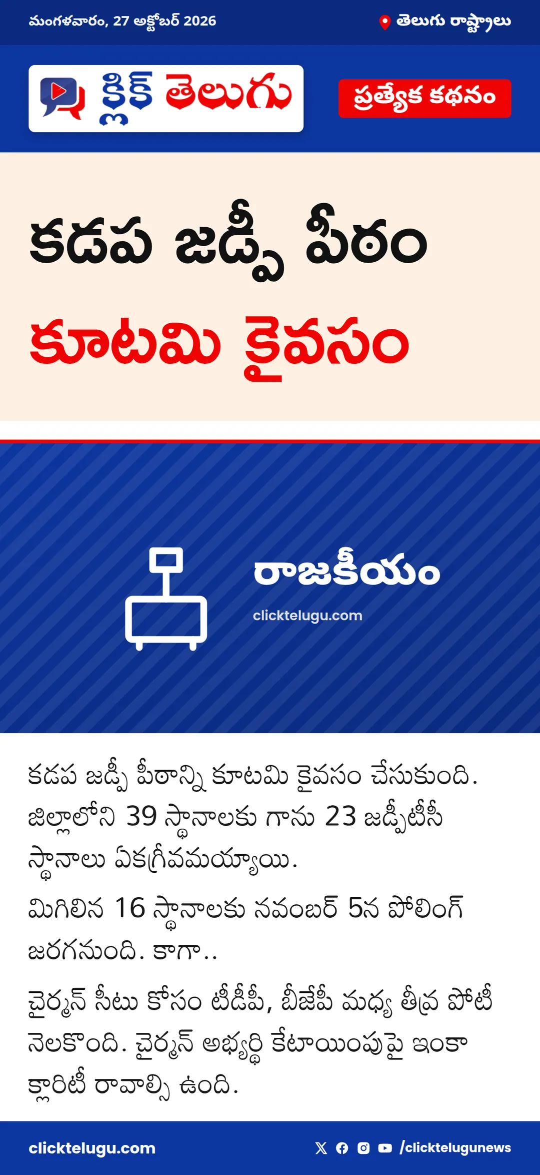 కడప జడ్పీ పీఠం కూటమి కైవసం