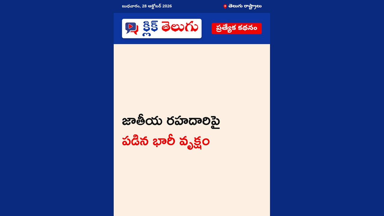 జాతీయ రహదారిపై పడిన భారీ వృక్షం
